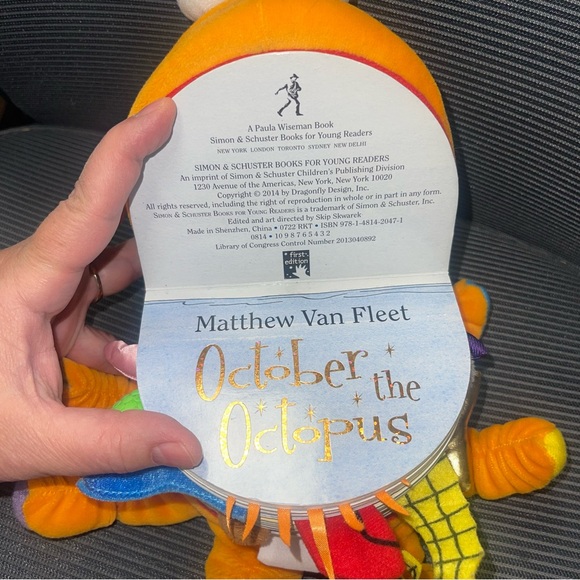 October The Octopus Plush Book Matthew Van Fleet Orange Multi Fold Out Pieces - Picture 9 of 14
